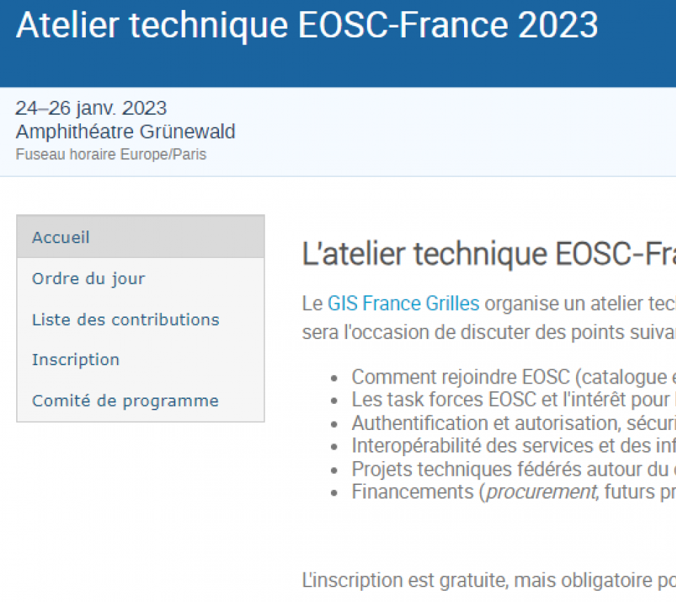 Atelier EOSC-France 2023